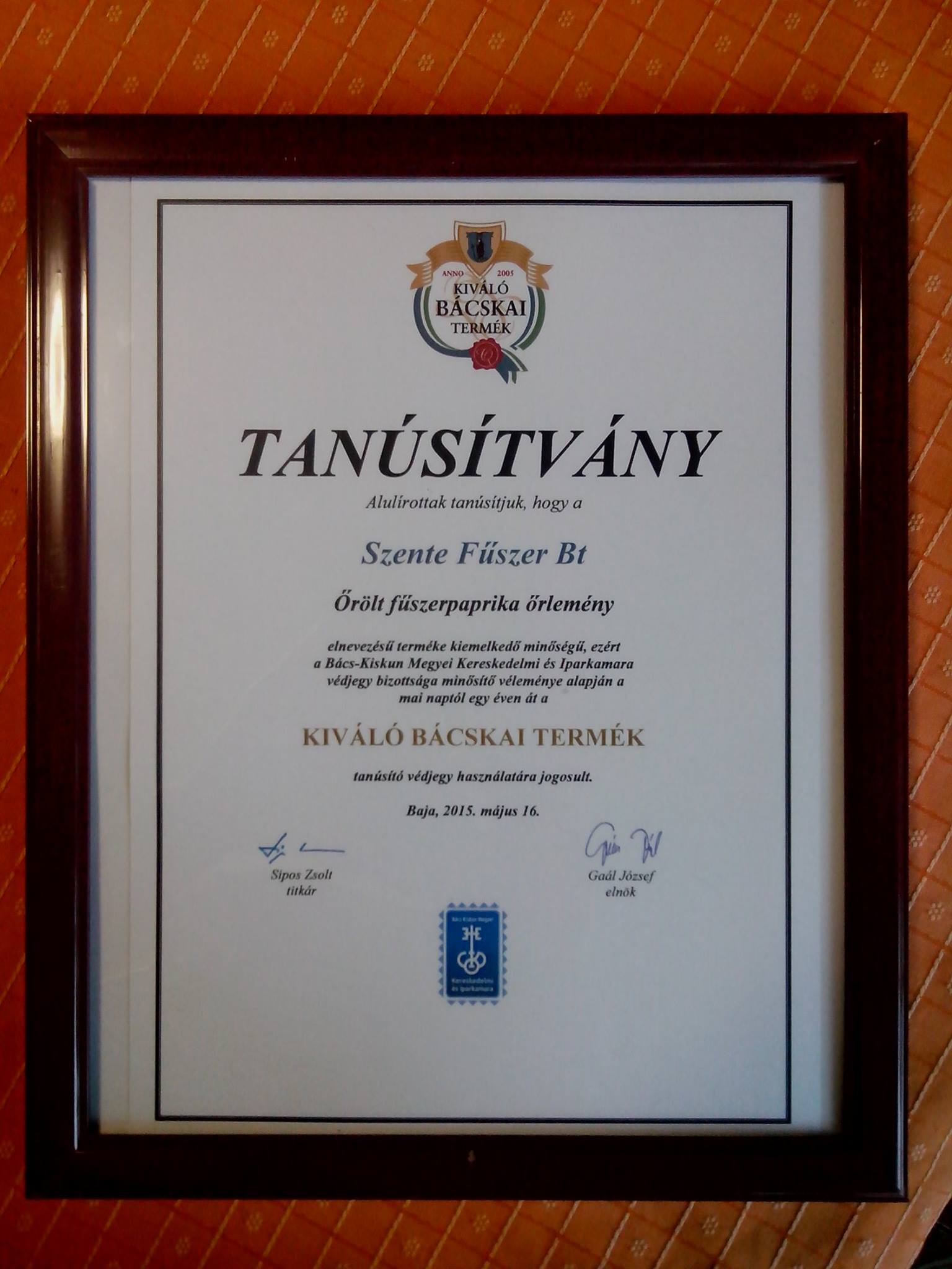 Tanúsítvány